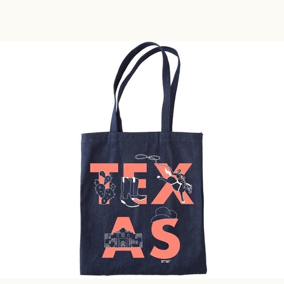 Handbags - Texas Graphic Denim Tote Bag